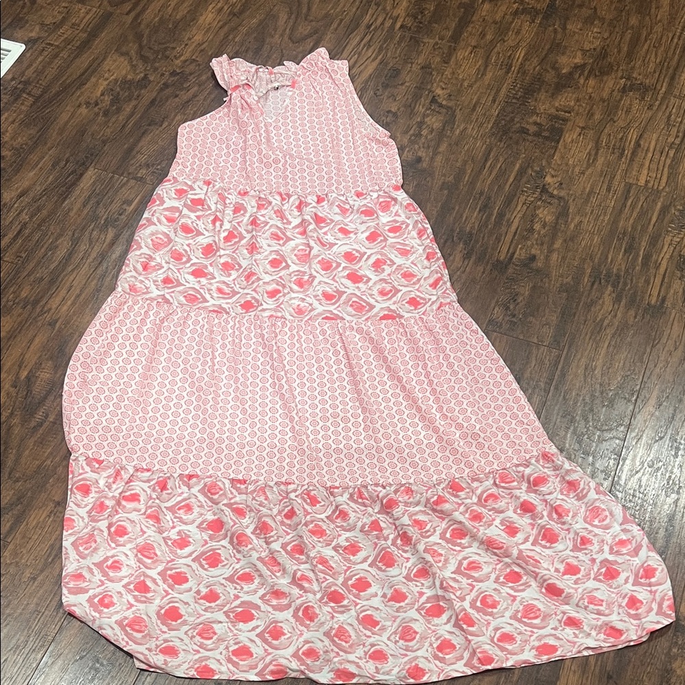 Pink Patterned Maxi Dress